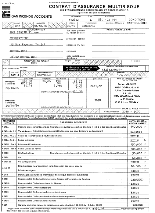 contrat assurance gan 1