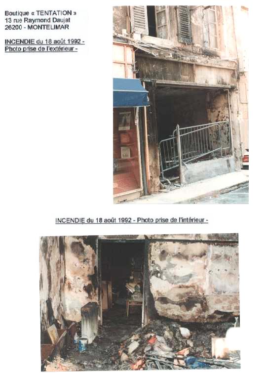mon magasin de lingerie féminine Tentation situé Rue Raymond Daujat a été complétement détruit