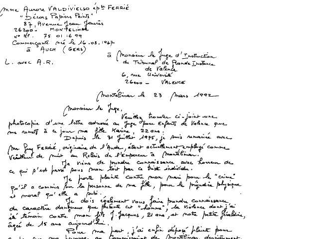 lettre d'aurore